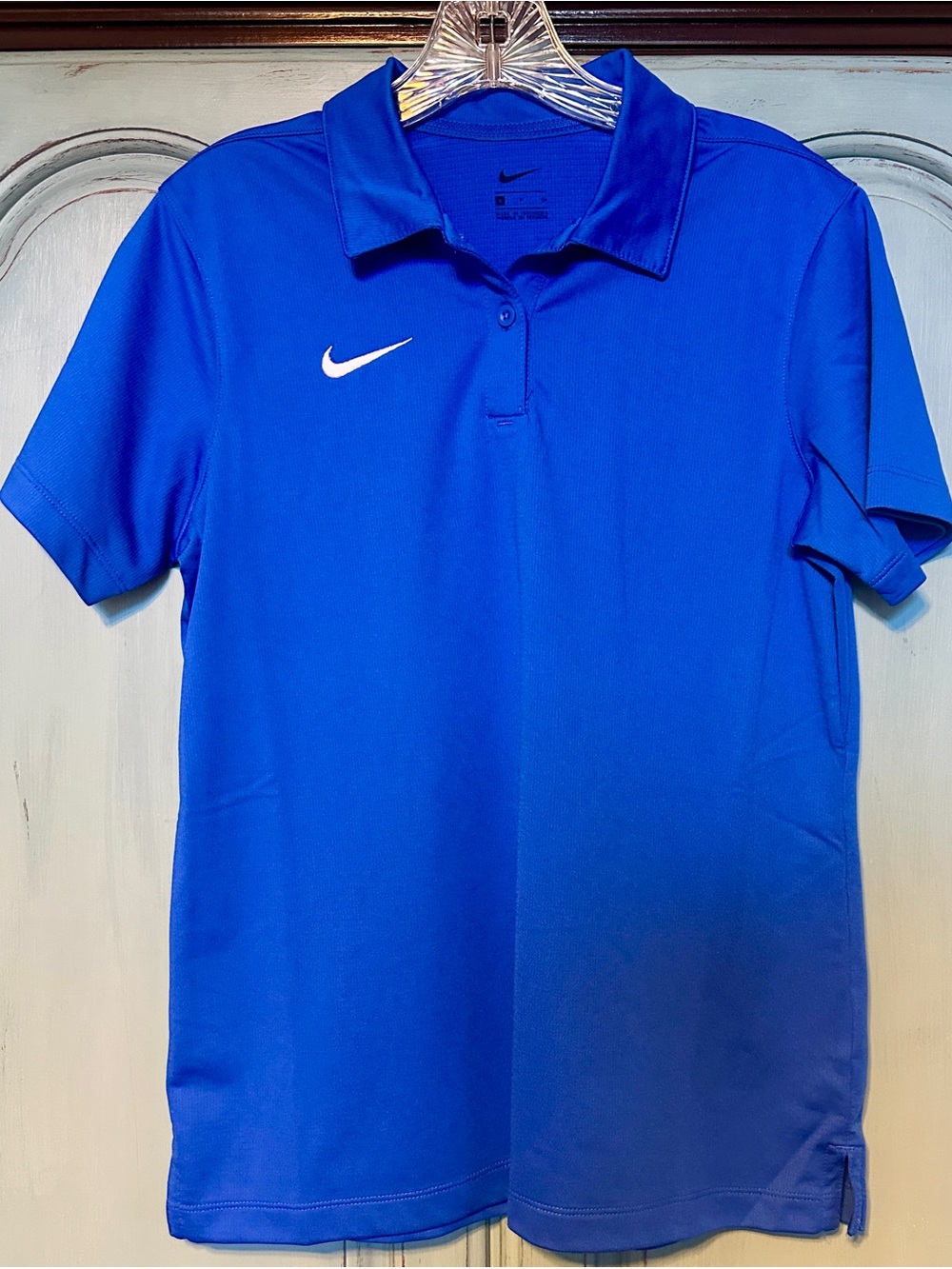 Nike Blue Polo with White Swoosh